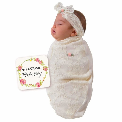 Lace Blossom Baby Headband – Delicate Floral Hair Accessory for Newborns & Infants